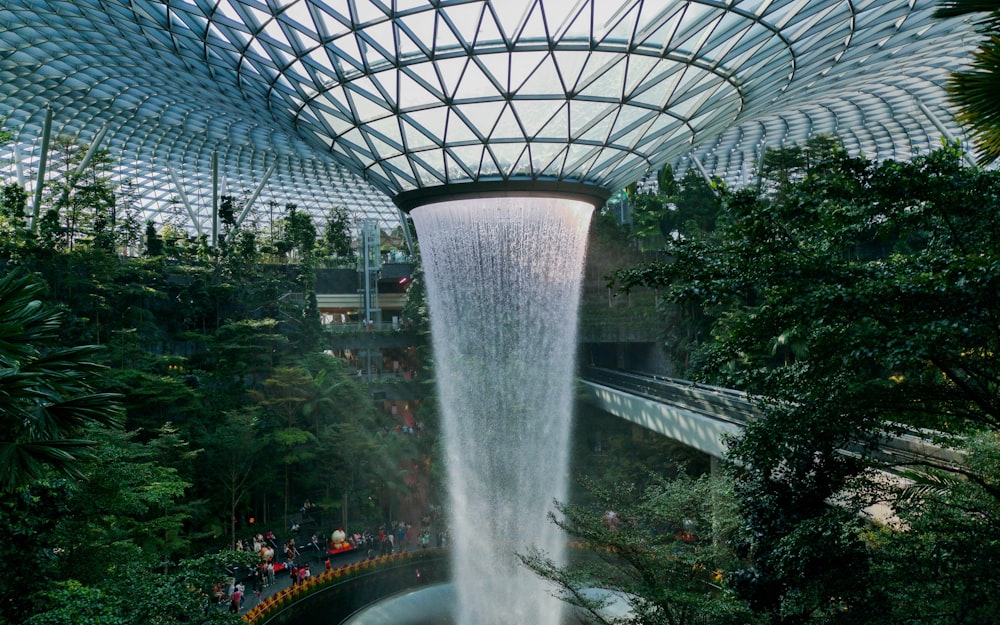 water fountain in the middle of the building