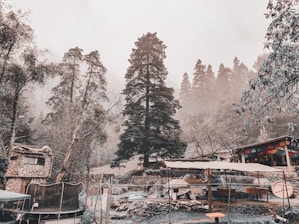 A serene setting for a spiritual retreat with nature in the background.