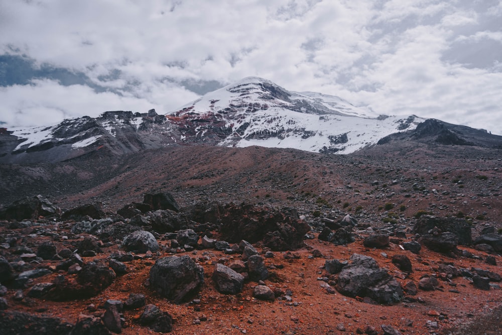 snow covered mountain under cloudy sky during daytime