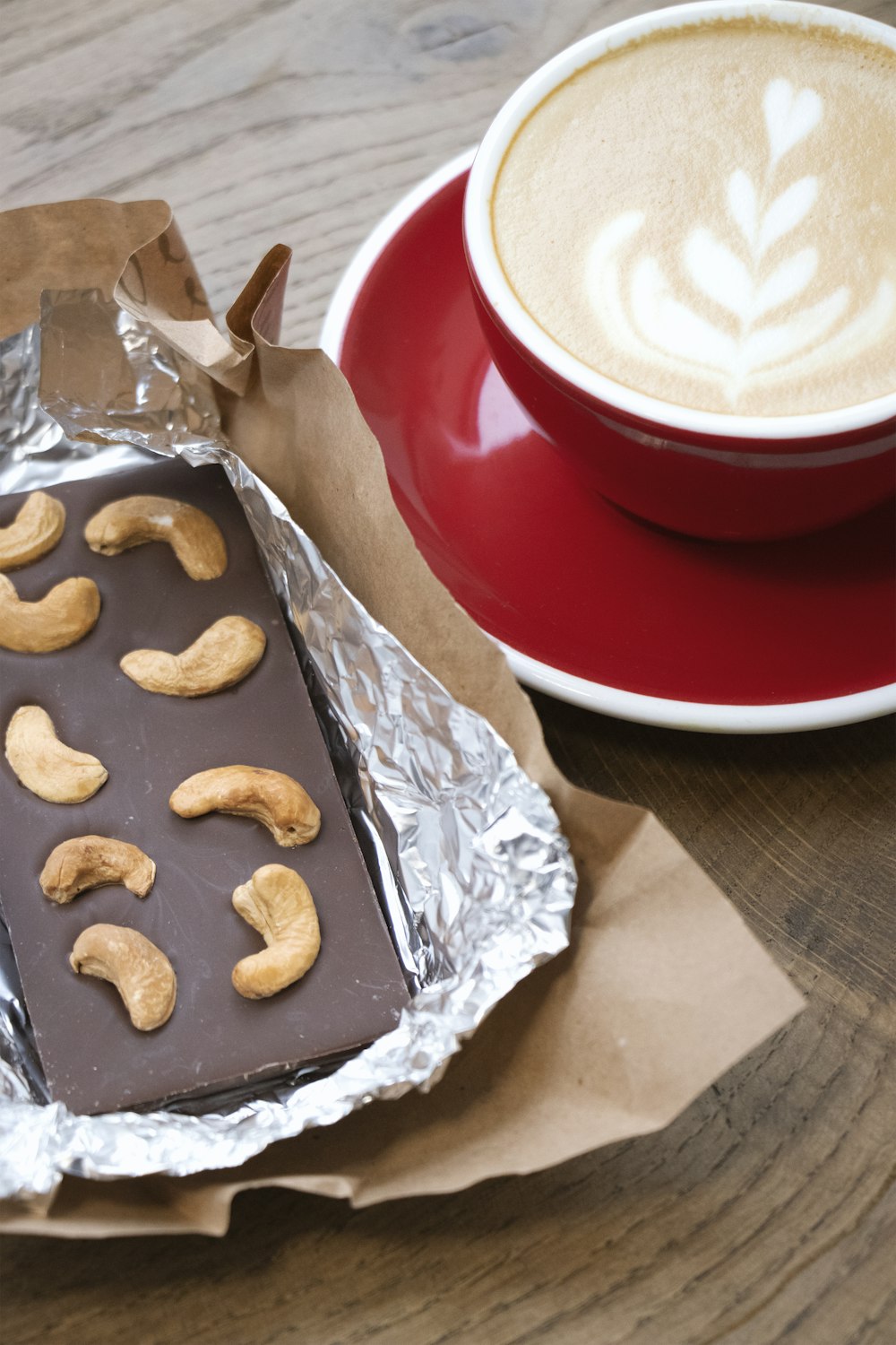 chocolate cookies on red ceramic plate