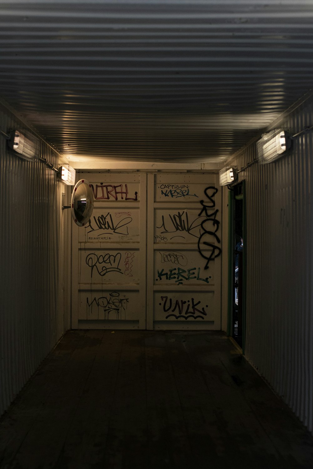 brown wooden doors in a room