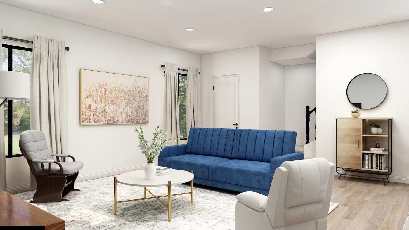 Living room with accent wall