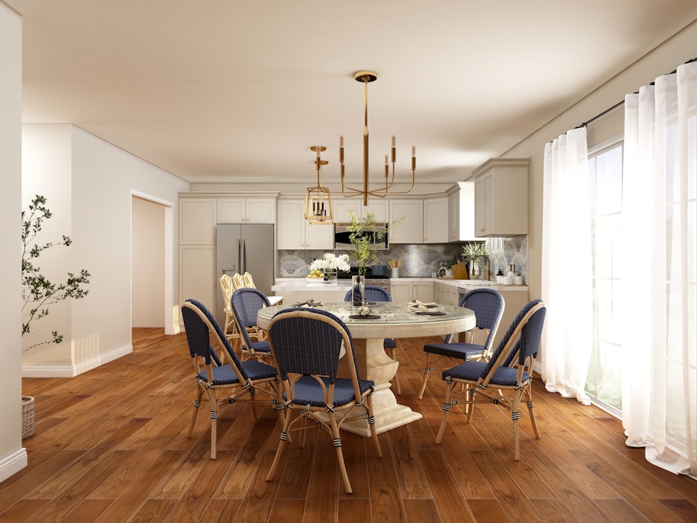 black and white dining table and chairs