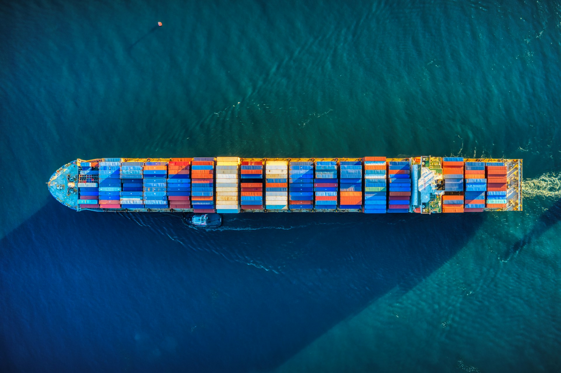 aerial view of boat on water