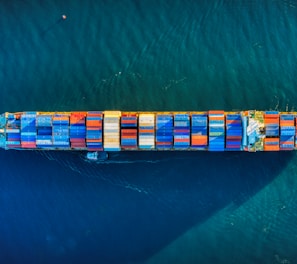 aerial view of boat on water