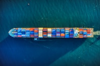 aerial view of boat on water