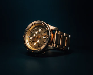 silver link bracelet round chronograph watch