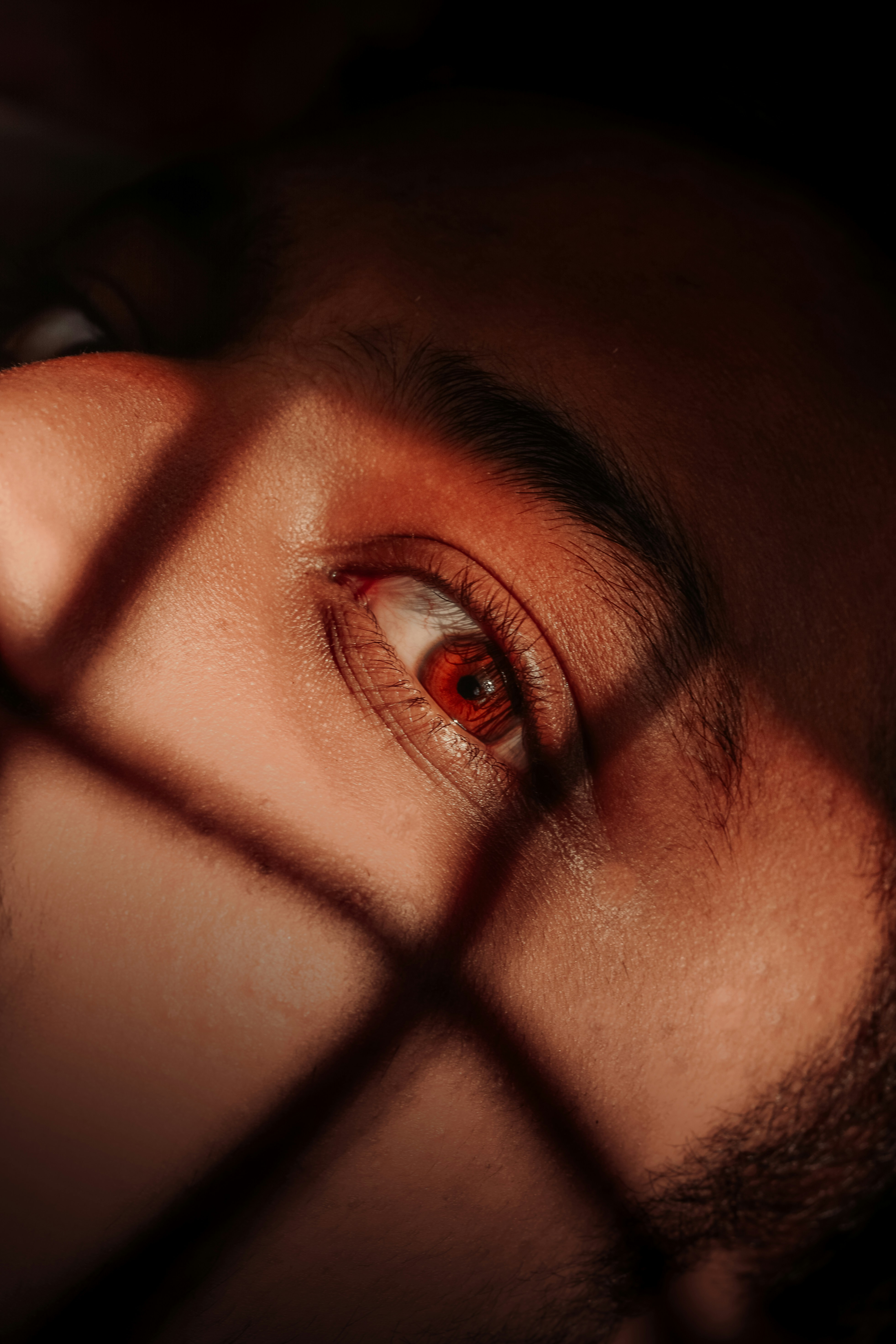 persons eye in close up photography