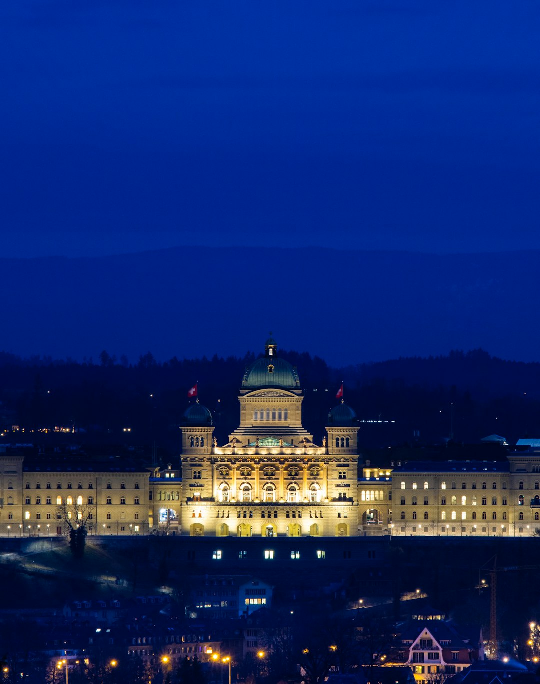 white concrete building during night time