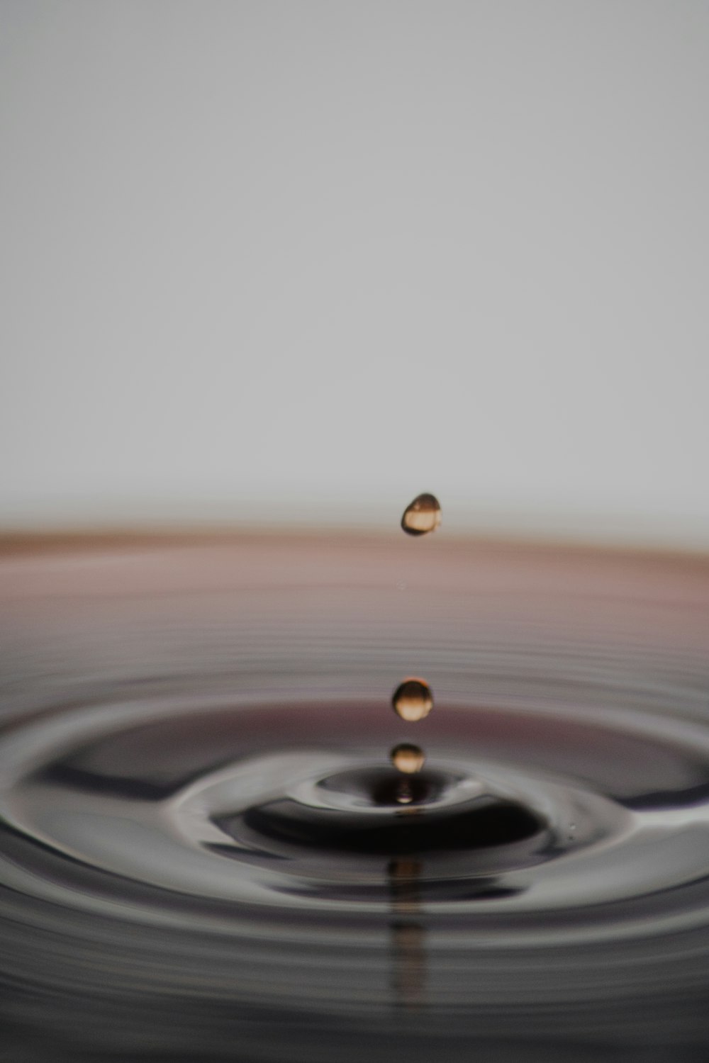 water drop on stainless steel sink