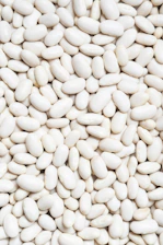 white beans on white background