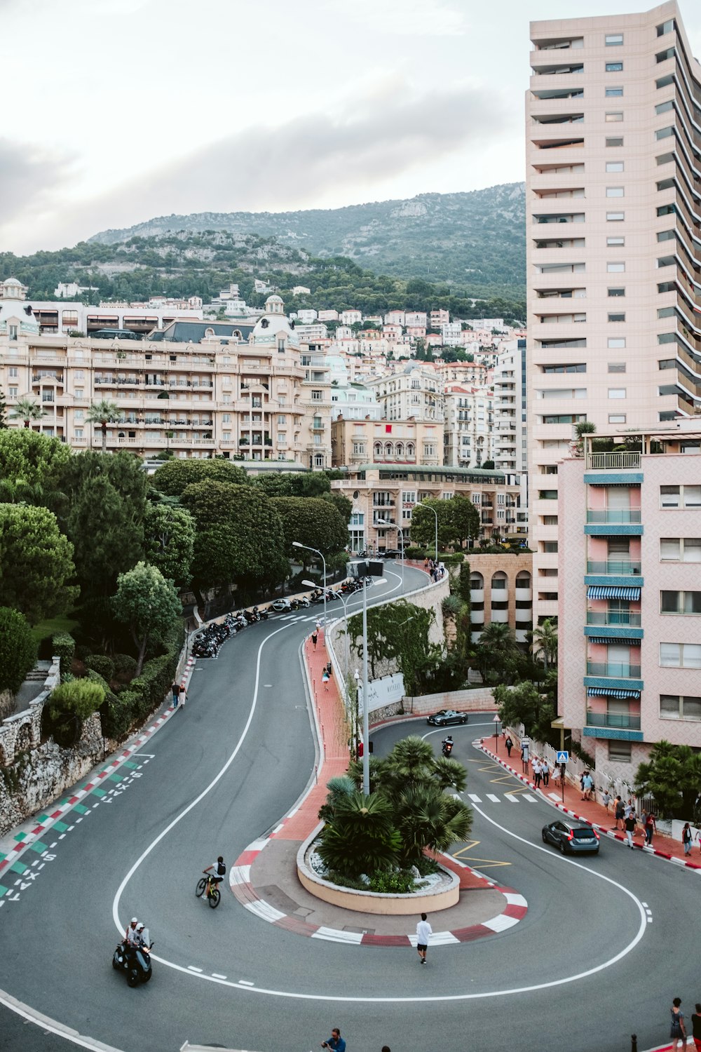 cars on road near trees and buildings during daytime