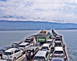 A ferry transporting vehicles and passengers across the waters surrounding Chiloé.