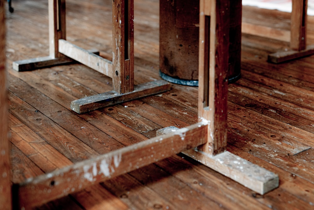 brown wooden ladder on brown wooden floor