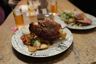 cooked food on white ceramic plate