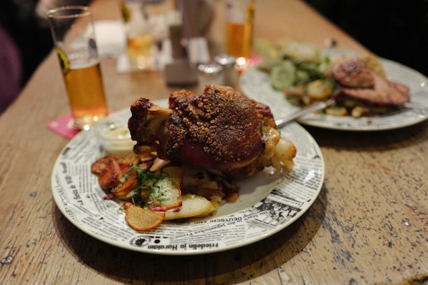 cooked food on white ceramic plate