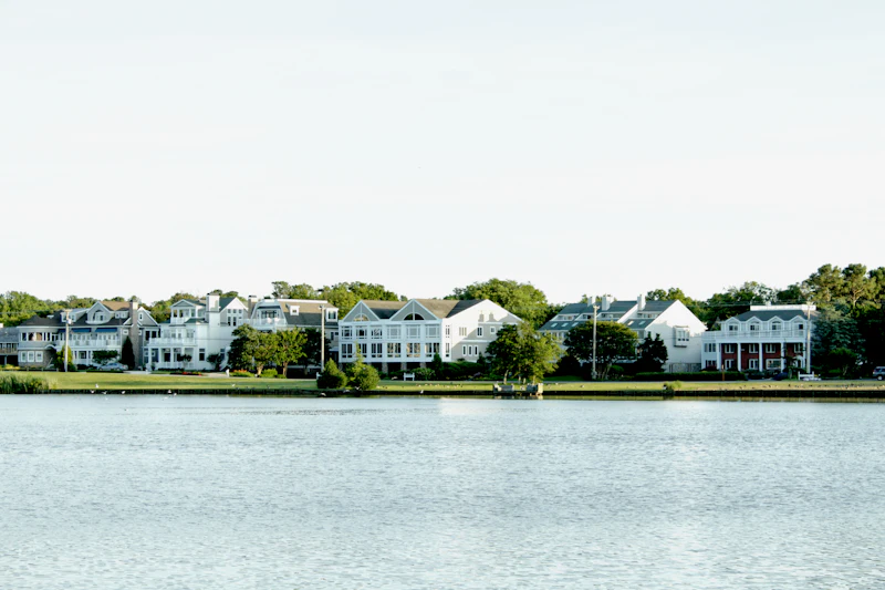 White and green waterfront house in Dewey Beach, Delaware