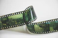 green and black framed eyeglasses