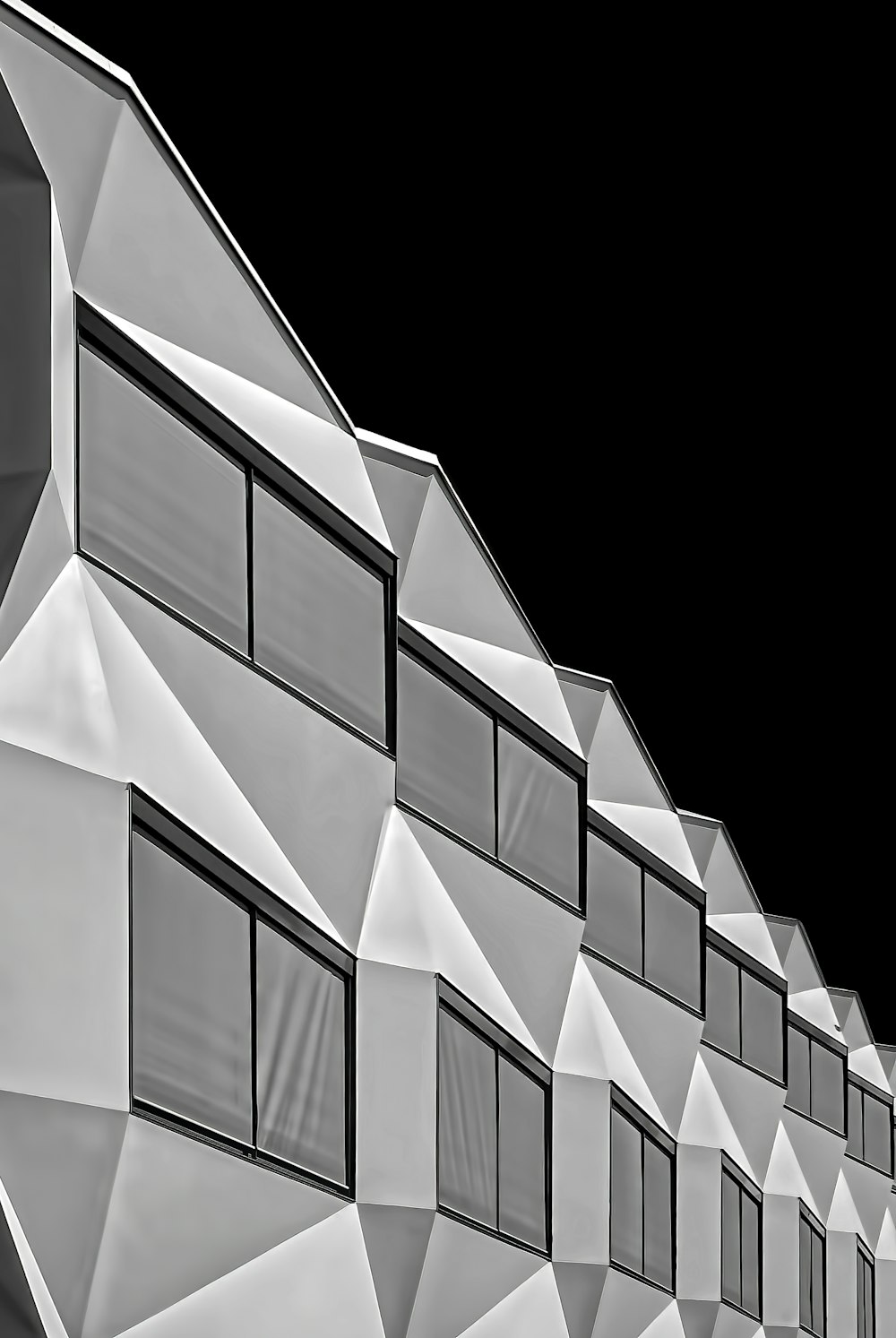 white and black glass building