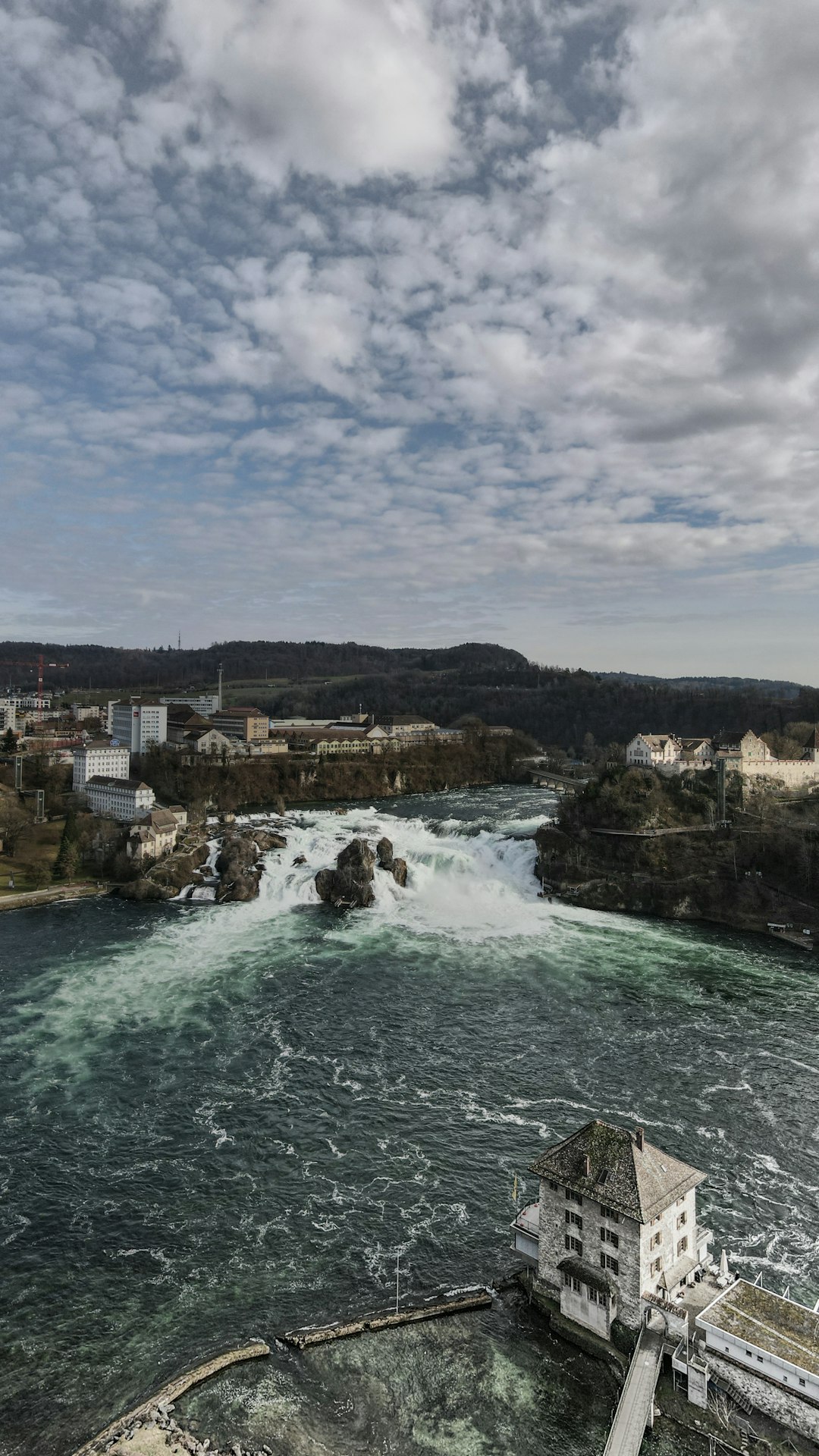 Rheinfall - From West Side - Drone, Switzerland