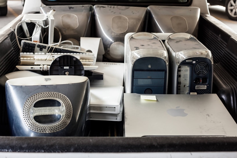 A showcase of refurbished computers ready for export.