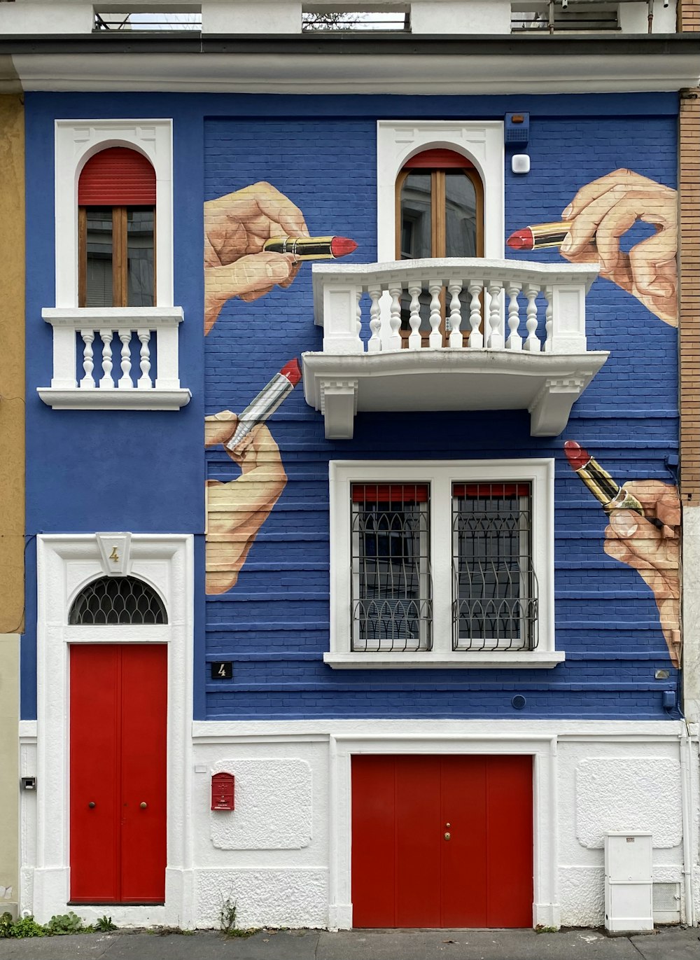 white and red wooden house