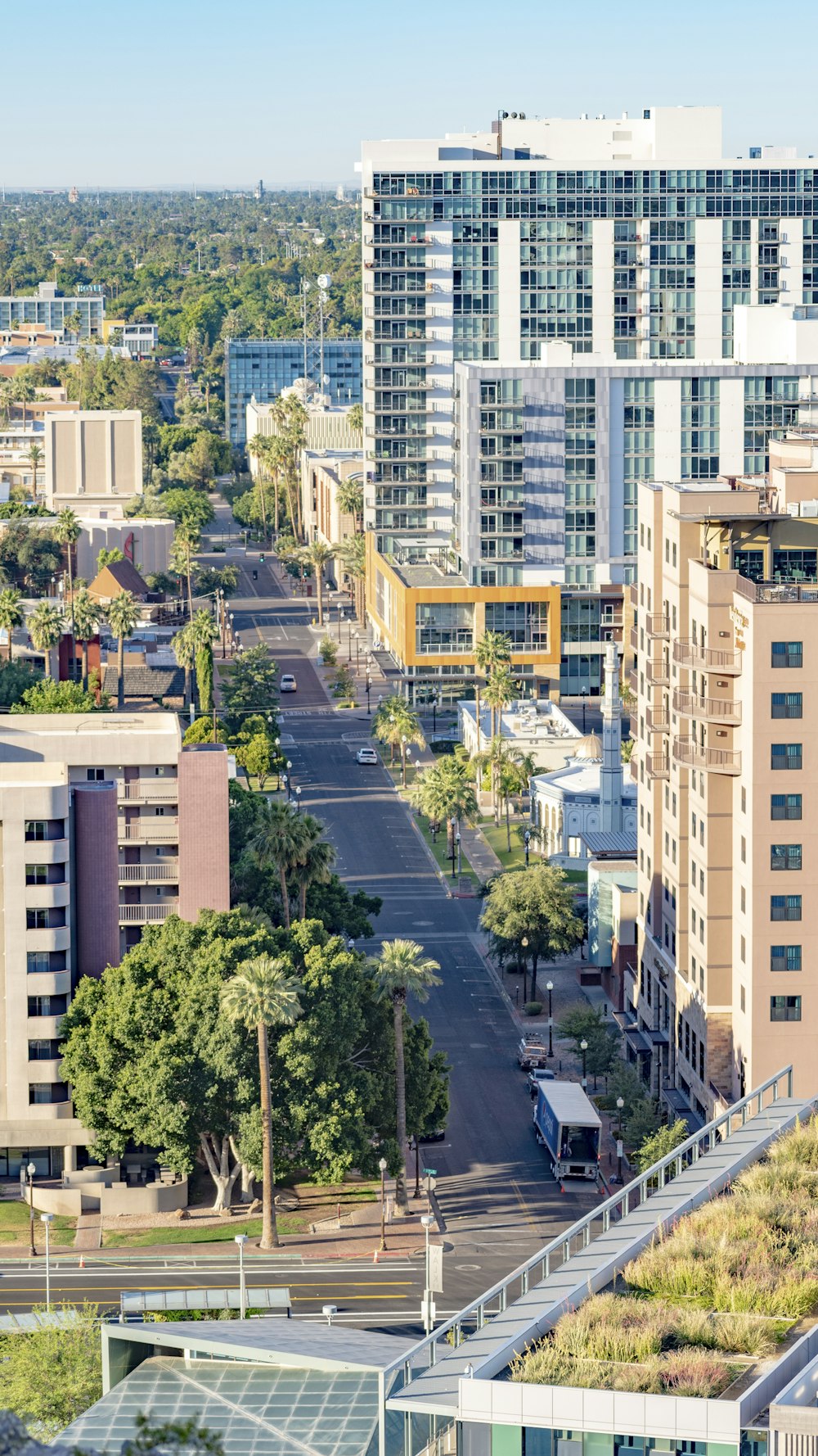 high rise buildings near green trees during daytime