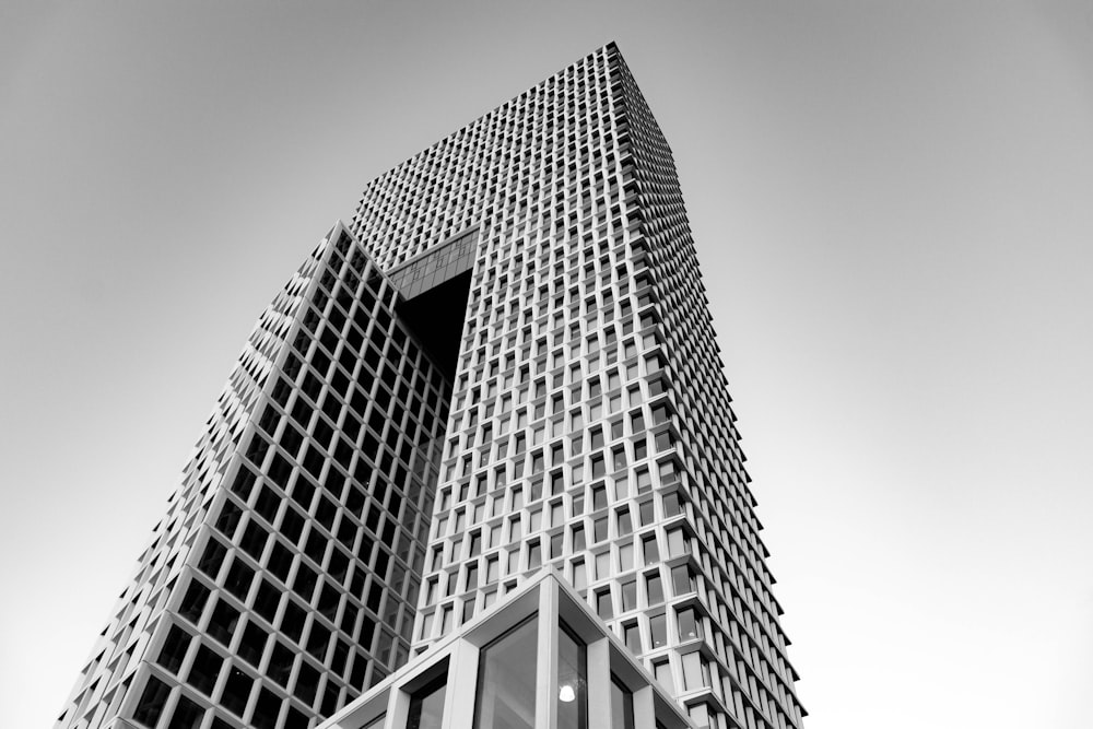 grayscale photo of concrete building