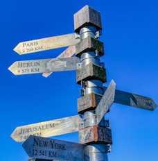 brown and white street sign