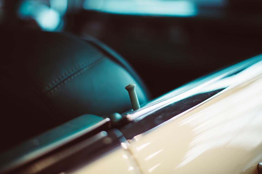 brown and white car door