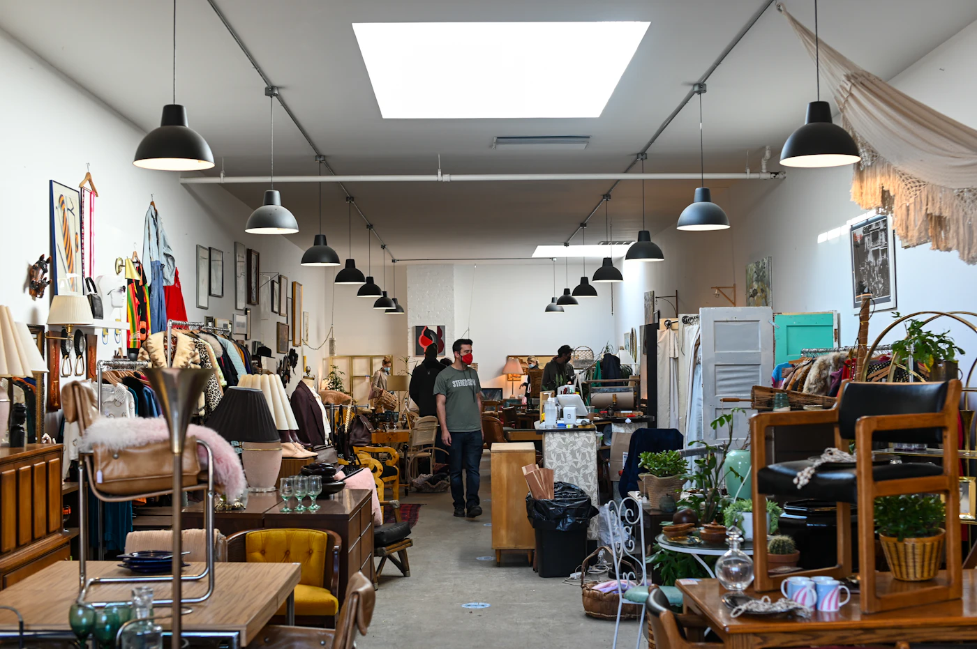 Secondhand furniture at a thrift store