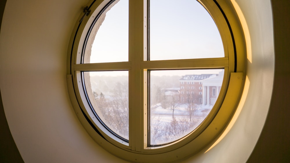 white wooden framed glass window