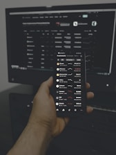 person holding black remote control