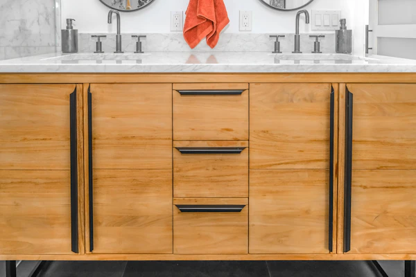 Bathroom Storage Ideas: wall-mounted bathroom vanity with mirror storage
