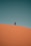 person in black jacket walking on desert during daytime
