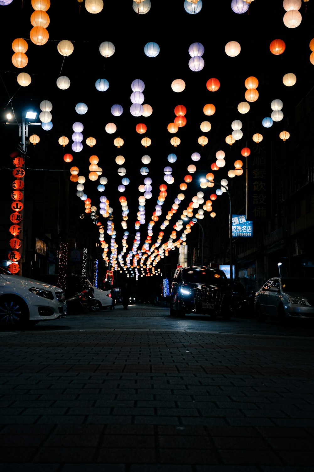 cars on road during night time