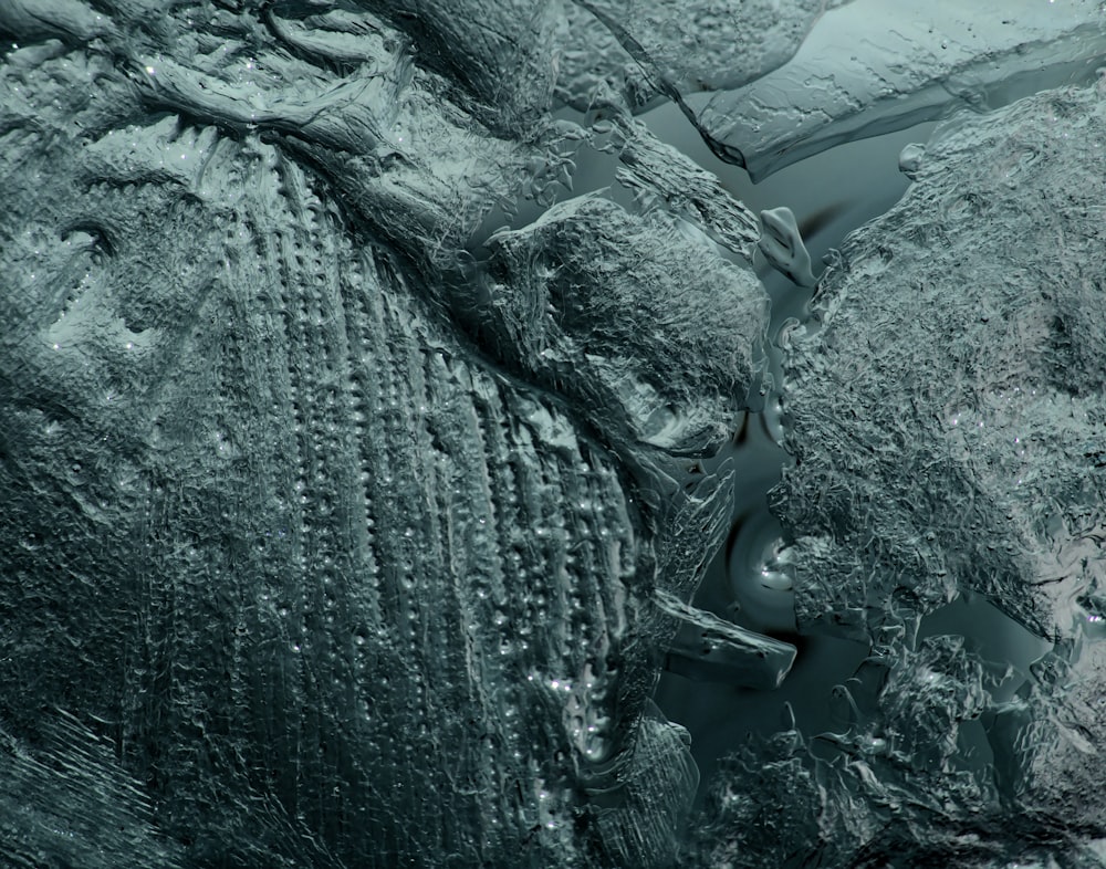 Foto en escala de grises de las caídas de agua