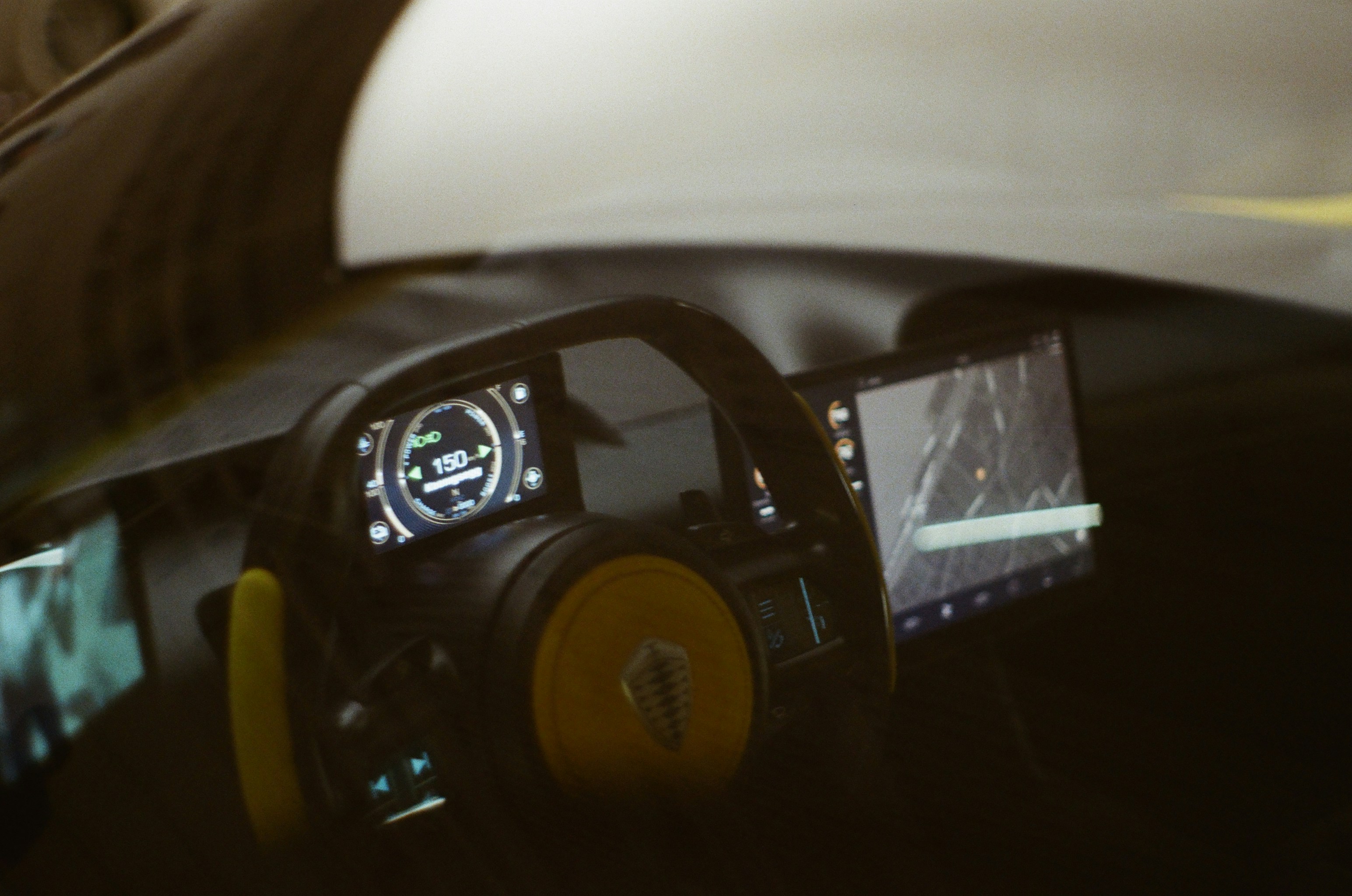black and yellow radio on black table