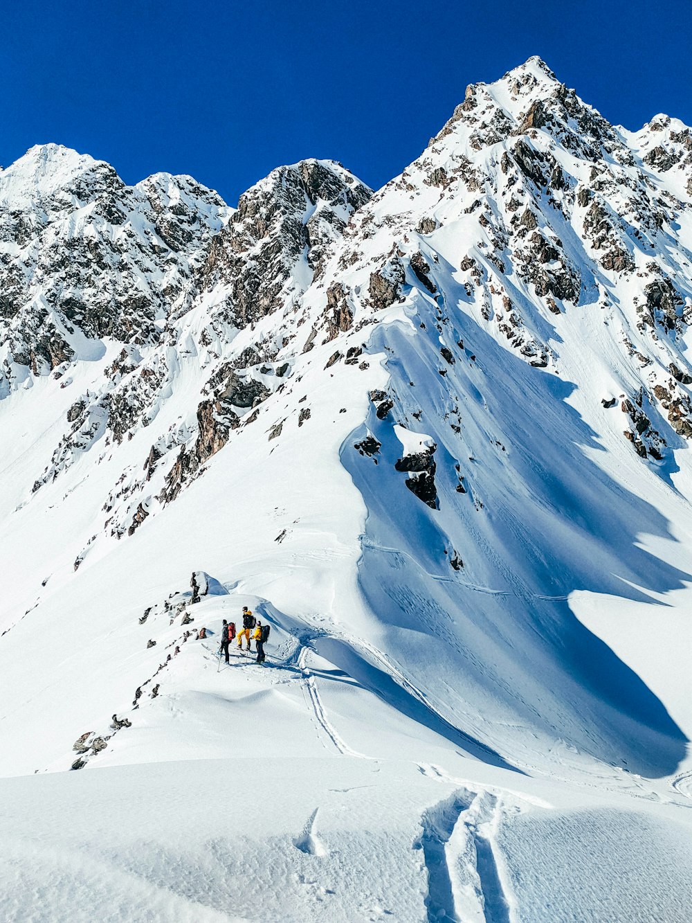 people riding on camel on snow covered mountain during daytime