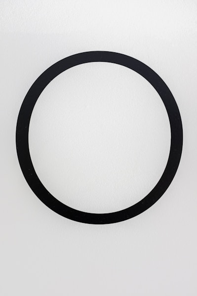black round frame on white surface