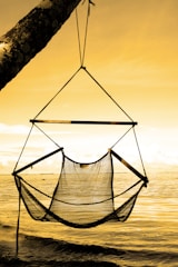A cozy hammock chair perfect for outdoor relaxation.