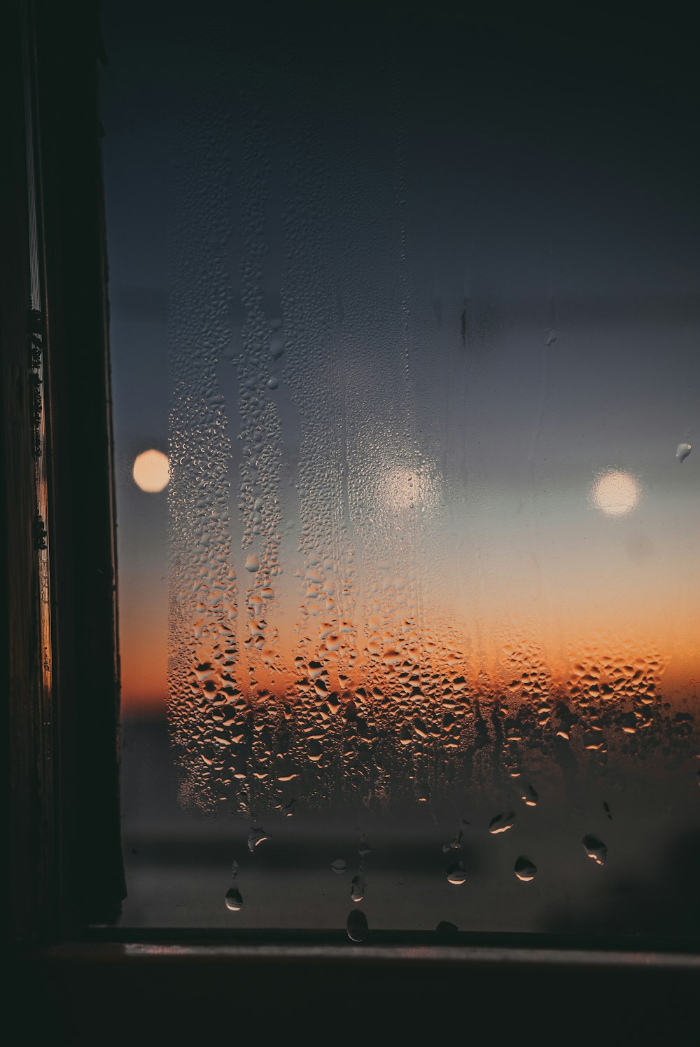 water droplets on glass window