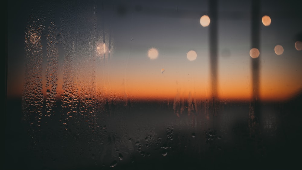 water droplets on glass window