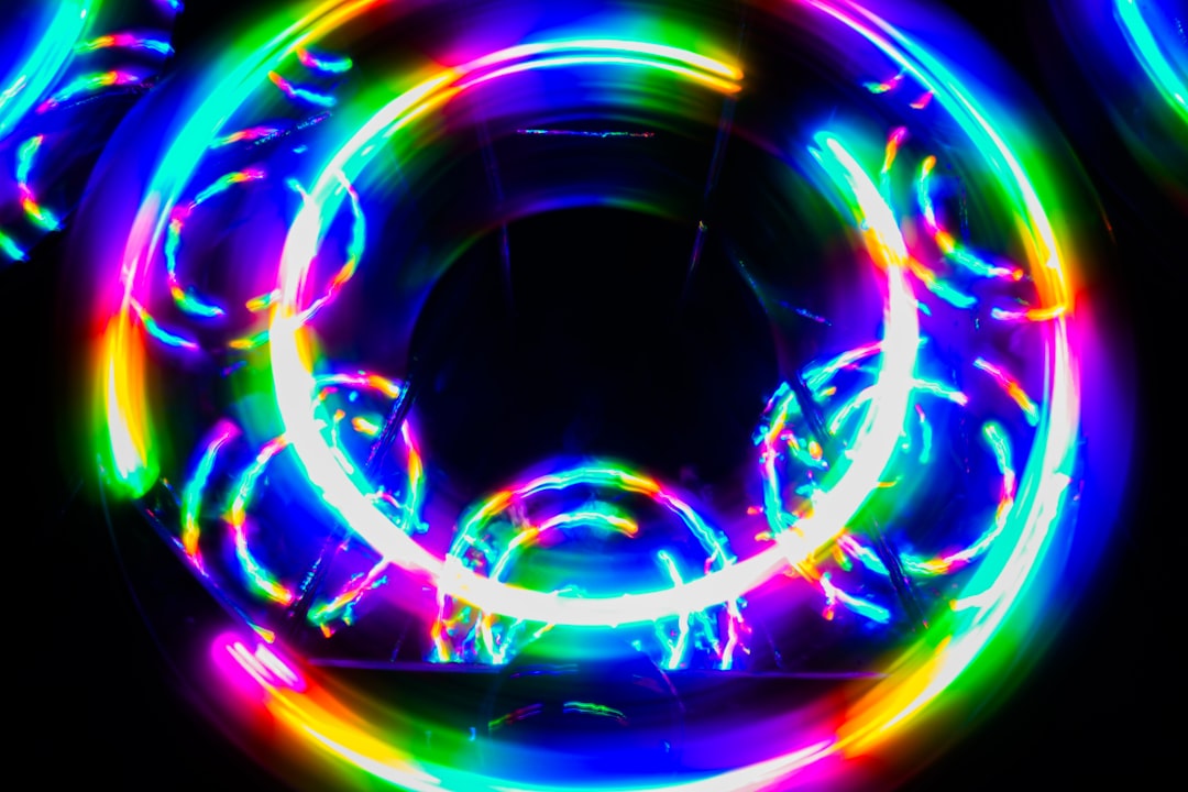 green blue and purple light, Light circle kaleidoscope