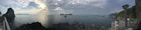 A panoramic view of the coastline and islands from a viewpoint in the park.
