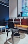 black and white wooden table and chairs