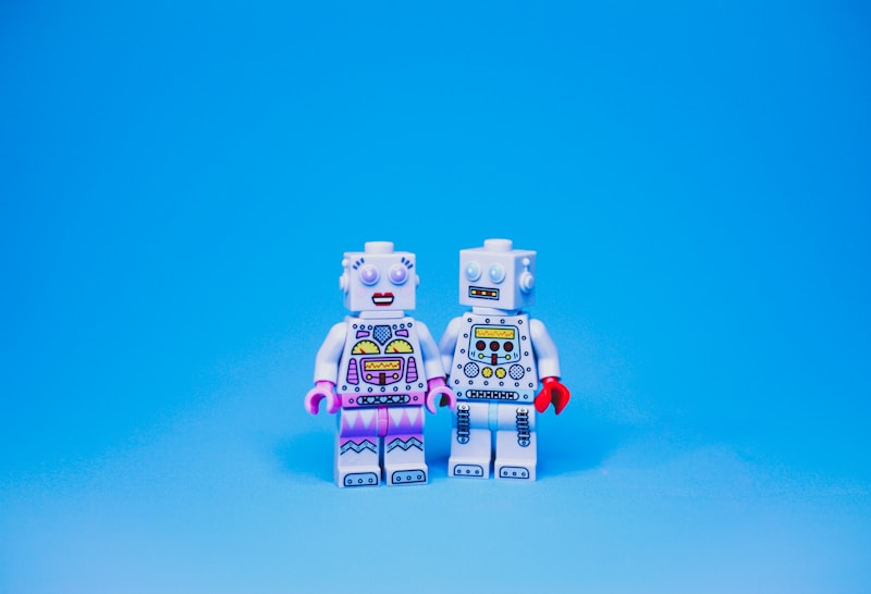 Purple-white robot figure