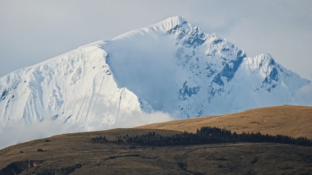 snow covered mountain during daytime