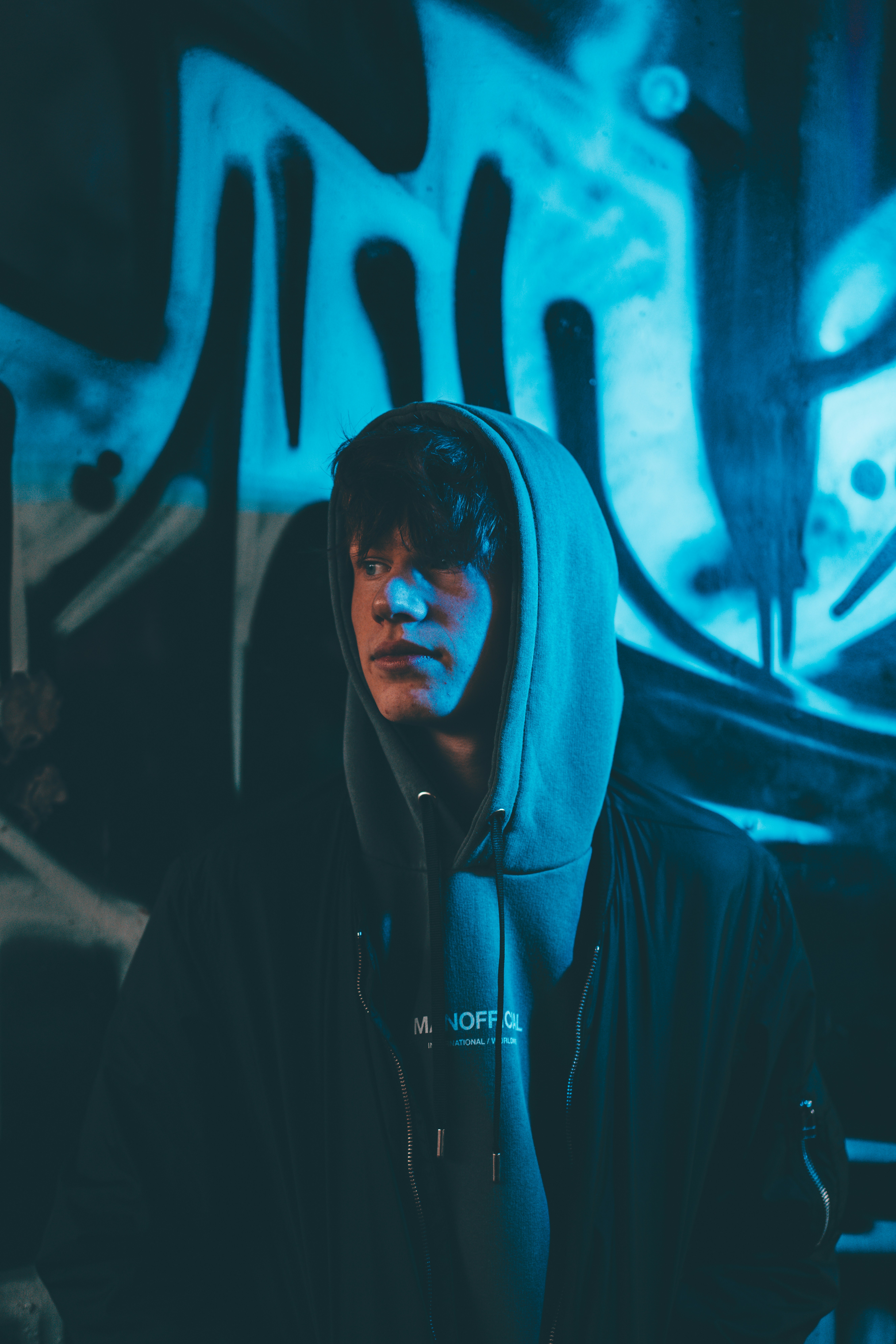 Man in black hoodie wearing black sunglasses photo – Free Blue Image on ...