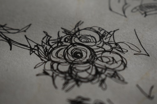 A detailed sketch showcasing intricate lines and textures.